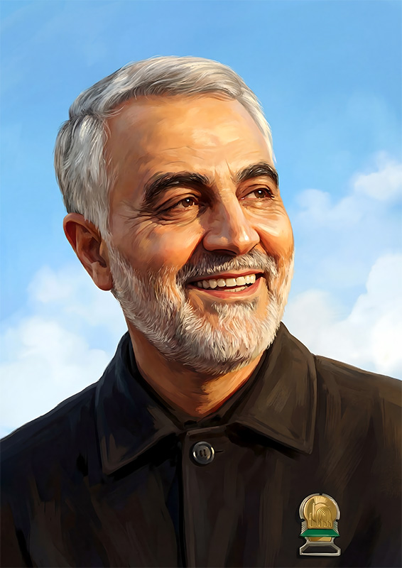 تصویرسازی چهره سردار شهید حاج قاسم سلیمانی